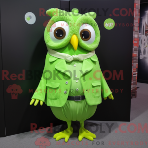 Lime Green Owl maskot...