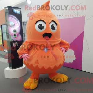 Orange Pink mascot costume...