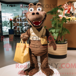 Brun krokodille maskot...