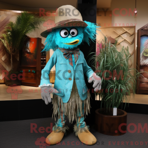 Turquoise Scarecrow mascot...