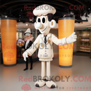 Cream Stilt Walker maskot...