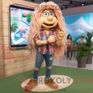 Tan Mermaid maskot...