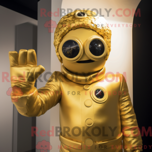Gold Cyclops mascot costume...