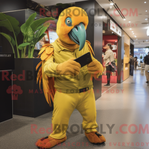 Yellow Macaw mascot costume...