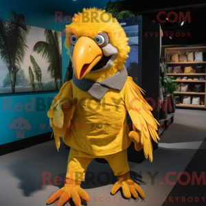 Gul Macaw maskot kostume...