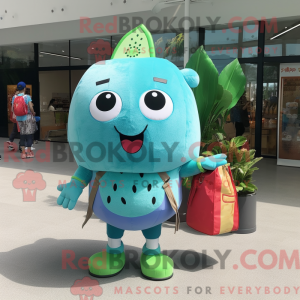 Sky Blue Watermelon maskot...