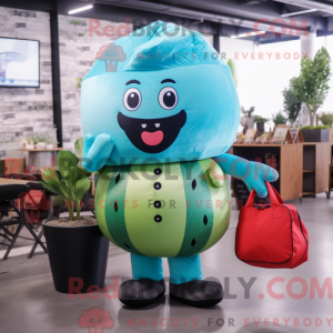 Sky Blue Watermelon mascot...