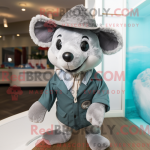 Sølv mus maskot kostyme...
