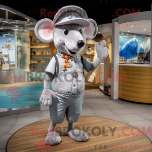 Sølv mus maskot kostume...
