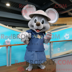 Sølv mus maskot kostyme...