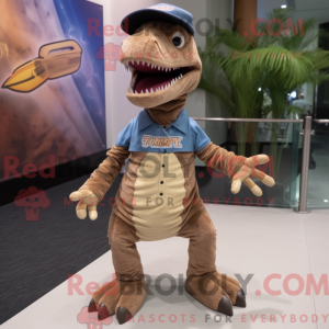 Brun Velociraptor maskot...