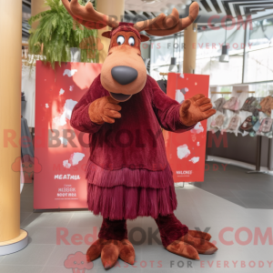 Maroon Moose maskot kostume...