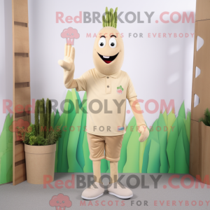 Beżowy asparges maskot...