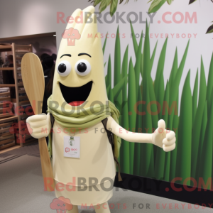 Beżowy asparges maskot...