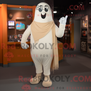 Tan Ghost mascottekostuum...