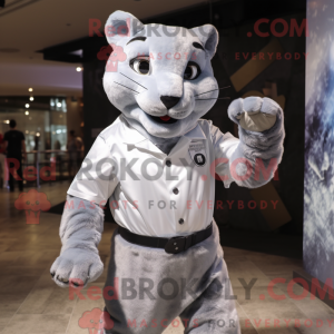Sølv Puma maskot kostume...