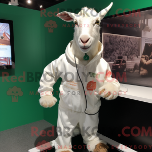 Hvid Boerged maskot kostume...