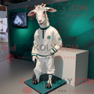 Hvid Boerged maskot kostume...