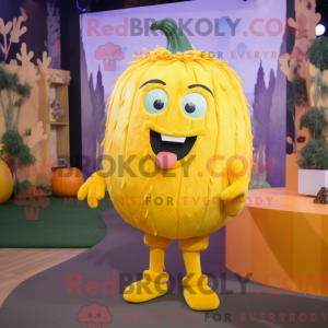 Gul gresskar maskot kostyme...