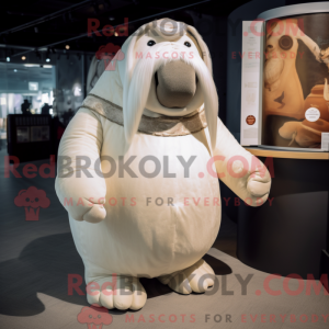 Hvid Hvalros maskot kostume...
