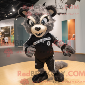 Sort Civet maskot kostume...