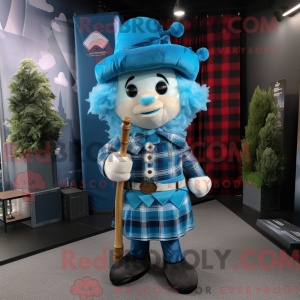 Sky Blue Bagpipe mascot...