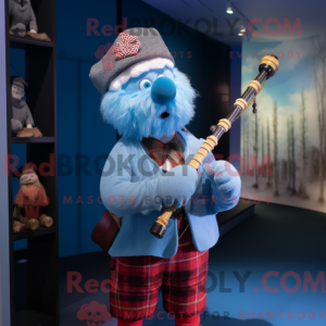 Himmelblå sækkepibe maskot...