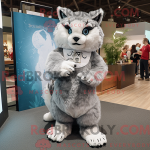 Šedá postava maskota Lynx...