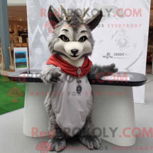 Grå Lynx-maskotdraktfigur...