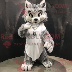 Grijze Lynx mascottekostuum...