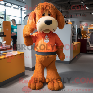 Orange Hunde maskot kostume...