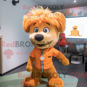 Mascotte de chien orange...