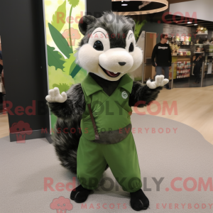 Oliven Skunk maskot kostume...