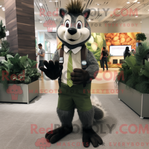 Oliven Skunk maskot kostume...