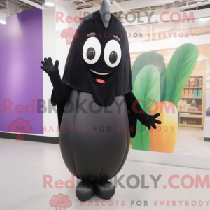 Sort aubergine maskot...