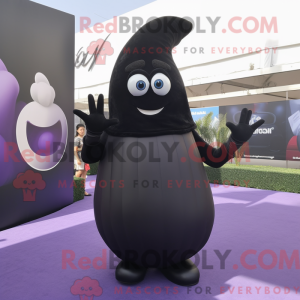 Sort aubergine maskot...