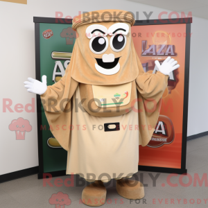 Tan Lasagne maskot kostume...