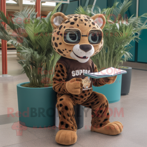 Brun Jaguar maskot kostume...