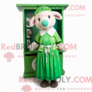 Green Sheep mascot costume...