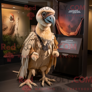 Tan Vulture mascot costume...