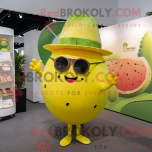 Gul melon maskot kostume...