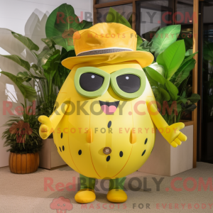 Gul melon maskot kostyme...