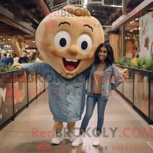 Tan Heart mascot costume...