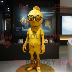 Gold Cyclops mascot costume...