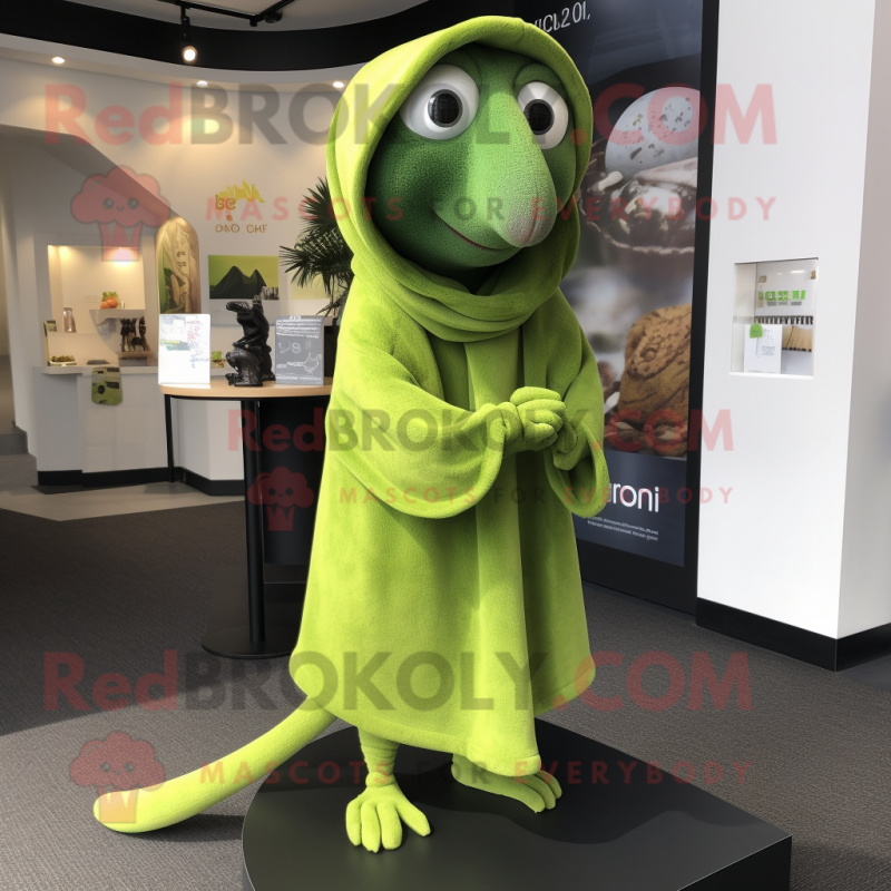 Lime Green Ratatouille mascot costume character dressed with a Cover-up and Beanies Lime Green Ratatouille mascot costume character dressed with a Cover-up and Beanies