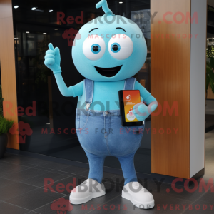 Cyan Squash maskot kostyme...