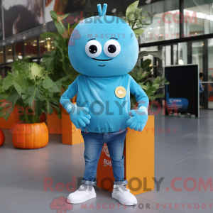 Cyan Squash maskot kostyme...