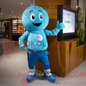 Cyan Squash maskot kostyme...