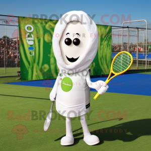 White Zucchini mascot costume character dressed with a One-Piece Swimsuit and Headbands