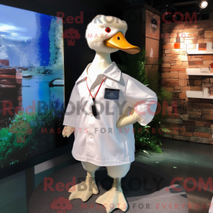 White Goose mascot costume...